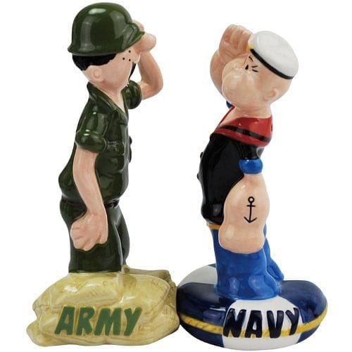 Beetle Bailey - Popeye Army Navy Salute Salt And Pepper - Shelburne Country Store