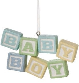 Baby Boy Blocks Ornament - Shelburne Country Store