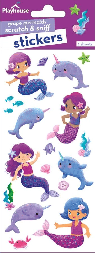 Grape Narwhals & Mermaids Scratch & Sniff Stickers - Shelburne Country Store