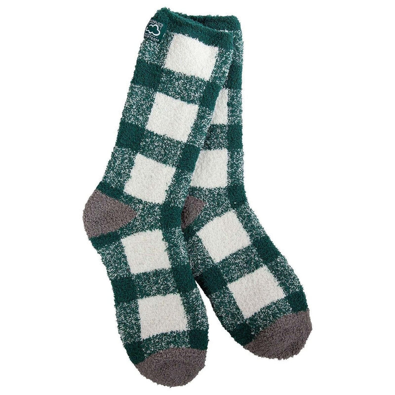 Cozy Crew Socks -  Green/White Grey - Shelburne Country Store