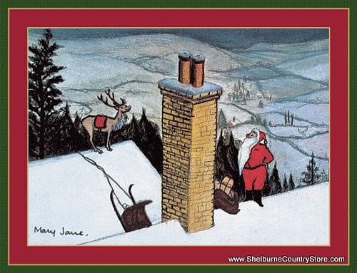 Boxed Cards - Santa On Roof - Shelburne Country Store