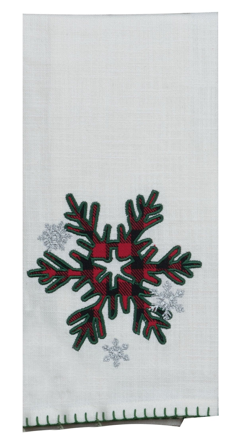 Camp Christmas Snowflake Applique Tea Towel - Shelburne Country Store