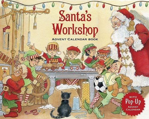 Caspari Santa's Workshop Story Book Advent Calendar - Shelburne Country Store