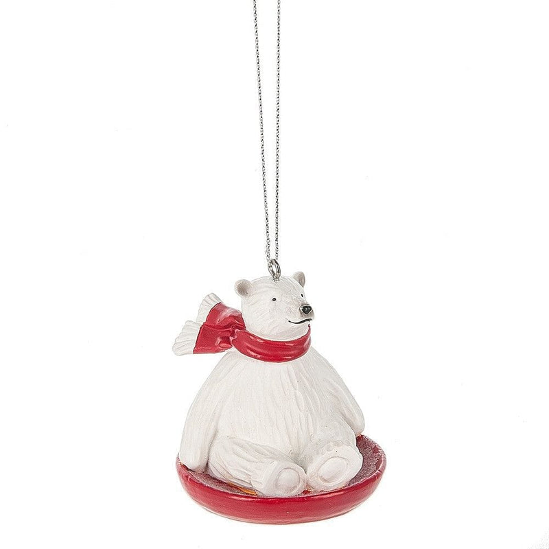 Polar Bear Sledding Ornament - Shelburne Country Store