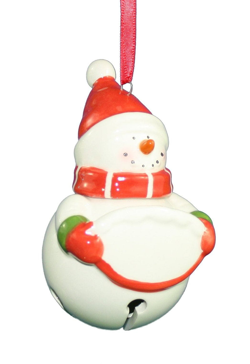 Family Ceramic Snowman Bell Ornament - Blank - Shelburne Country Store