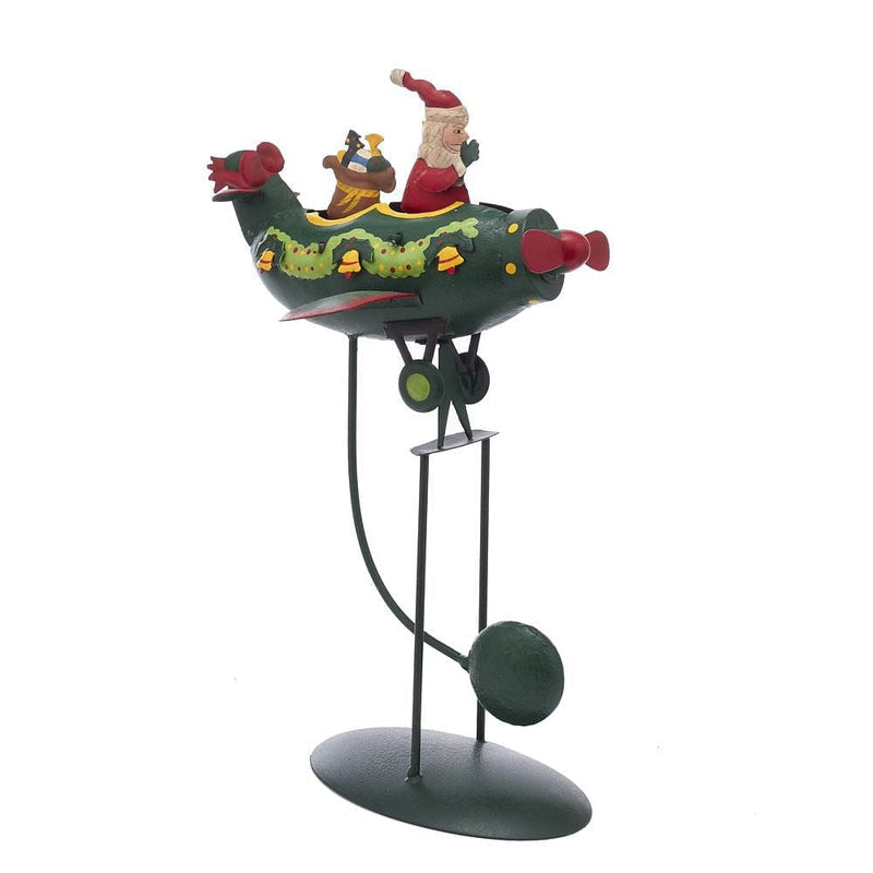 Santa In Plane Pendulum Table Piece - Shelburne Country Store