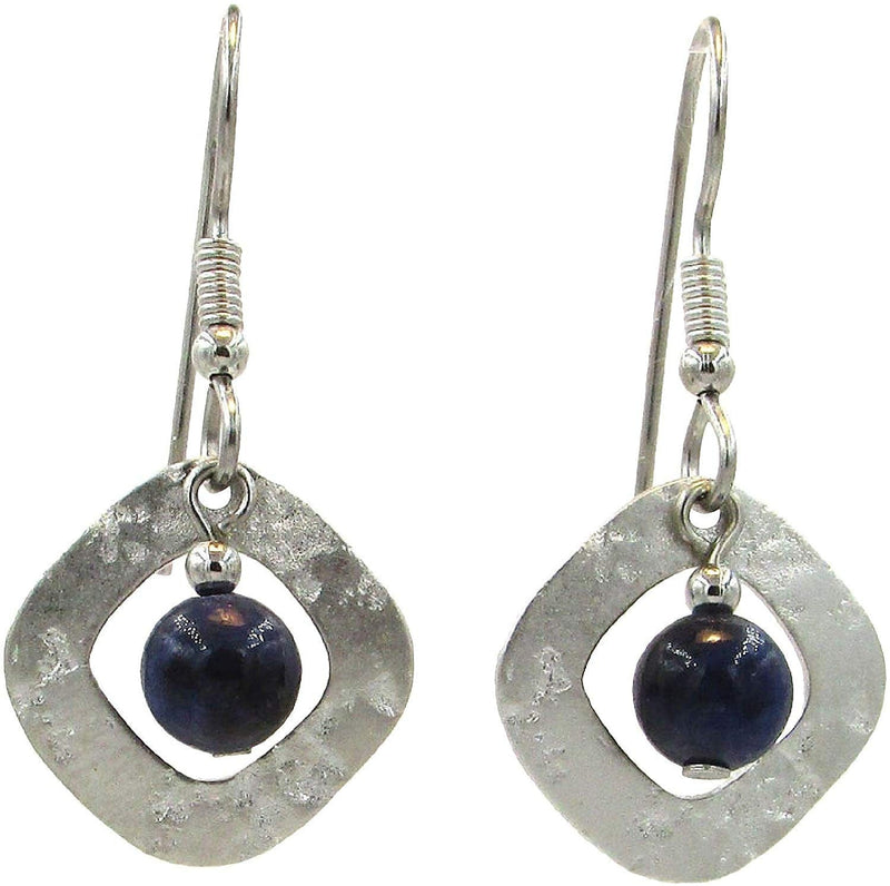 Silver Soft Diamond With Bead  Earrings - Shelburne Country Store
