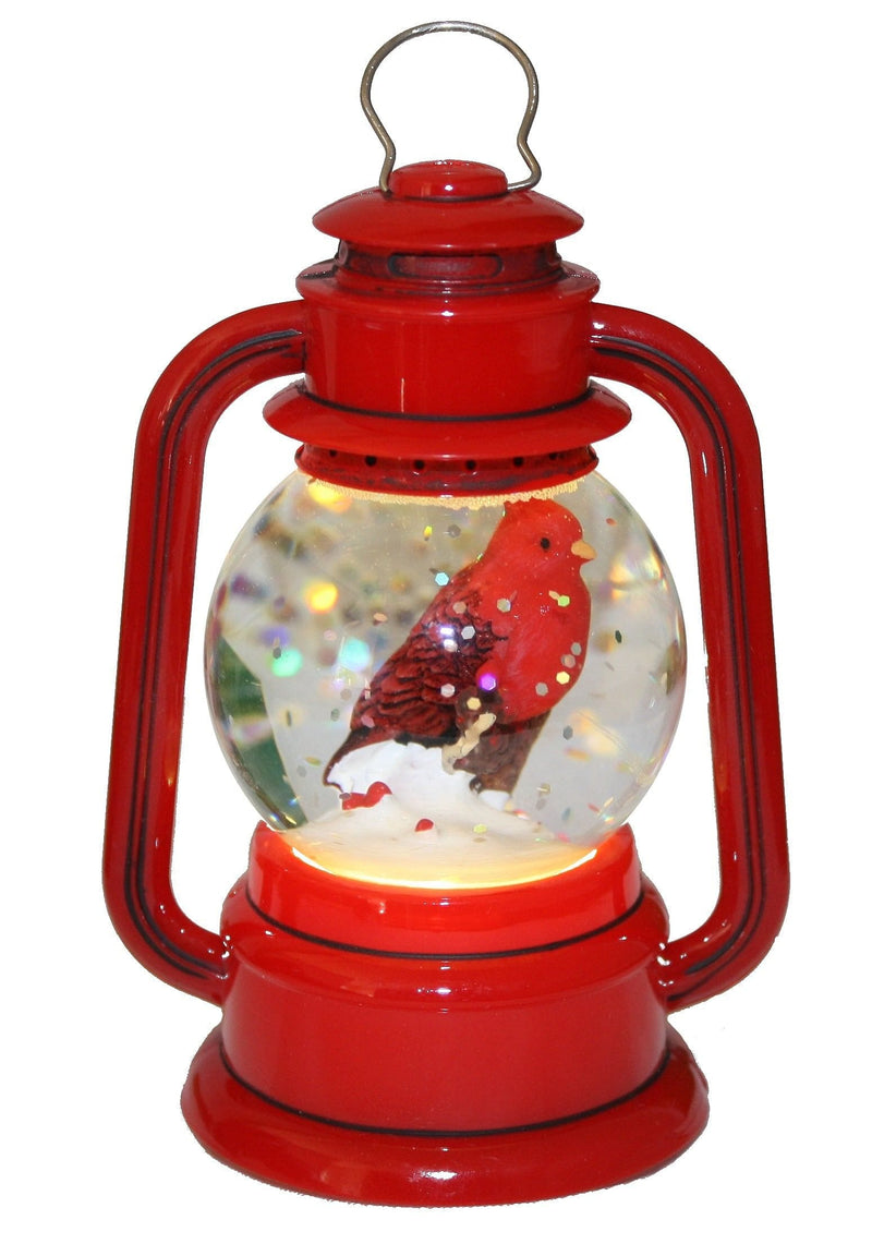 LED Lit Mini Lantern Snowglobe with Cardinal - Shelburne Country Store