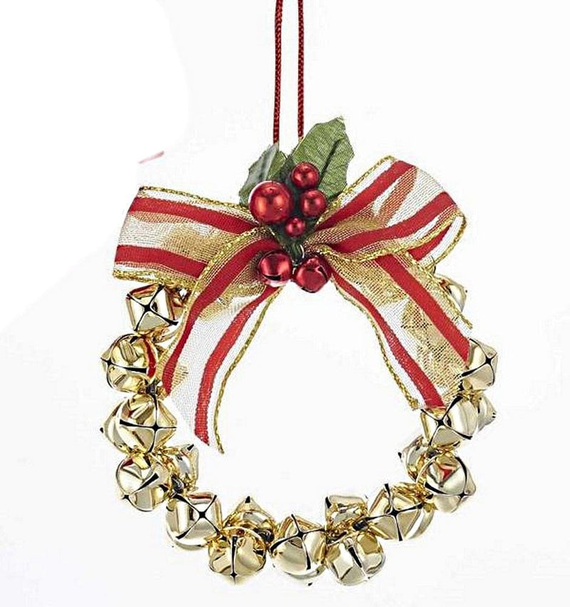 Metal Bell 4 inch Wreath Ornament -  Gold - Shelburne Country Store