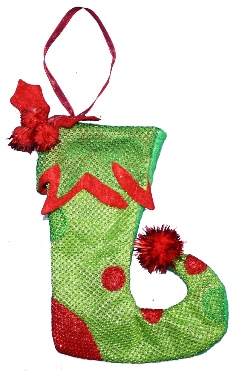 Holiday Elf 6 Inch Stocking Ornament -  Light Green - Shelburne Country Store