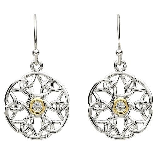 Platinum Plated Celtic Circle Trinity Earrings - Shelburne Country Store