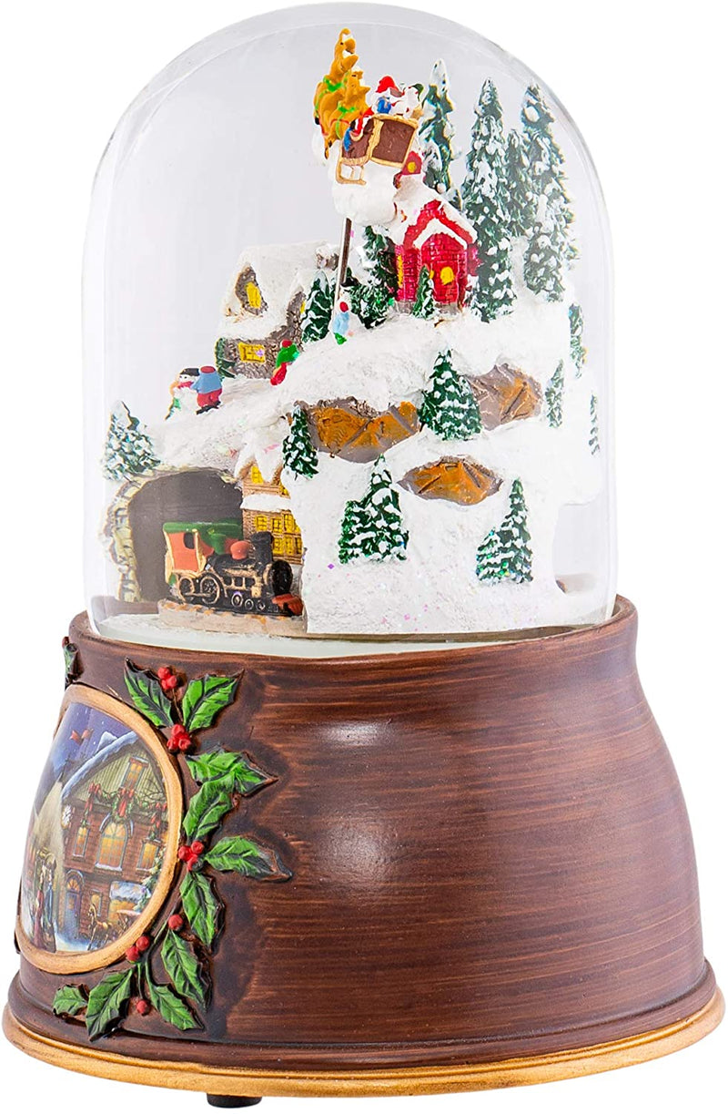 Musical Village with Santa Train - 6 inch Snowglobe - Shelburne Country Store