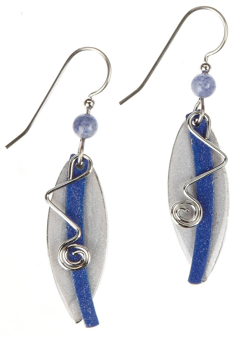 Blue Layered Coil Drop Earrings - Shelburne Country Store