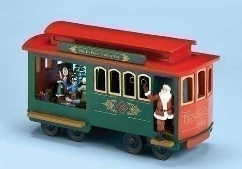 Mus Trolley Cart With Santa - 11.25" - Shelburne Country Store