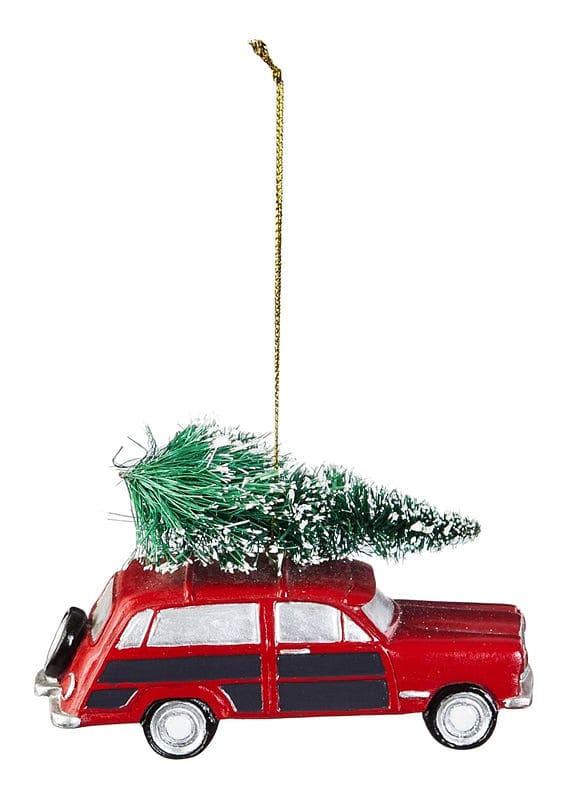 Vintage Bringing home the Tree Ornament -  Wagon - Shelburne Country Store
