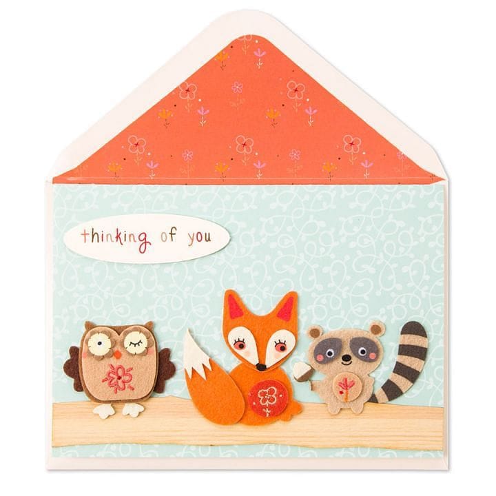 Thinking of You Woodland Animals Thanksgiving Card - Shelburne Country Store