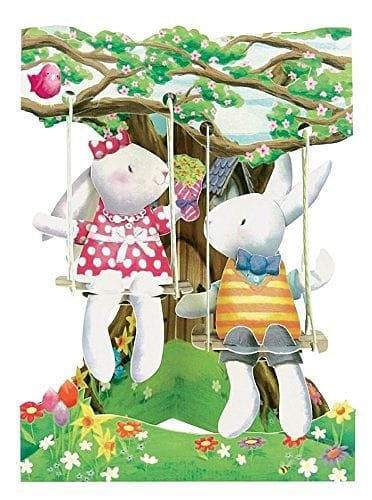 Bunnies On Swing - Swing Card - Shelburne Country Store
