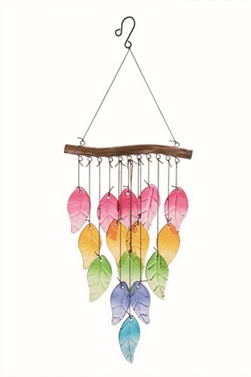 Glass Rainbow Leaf Chime - Shelburne Country Store