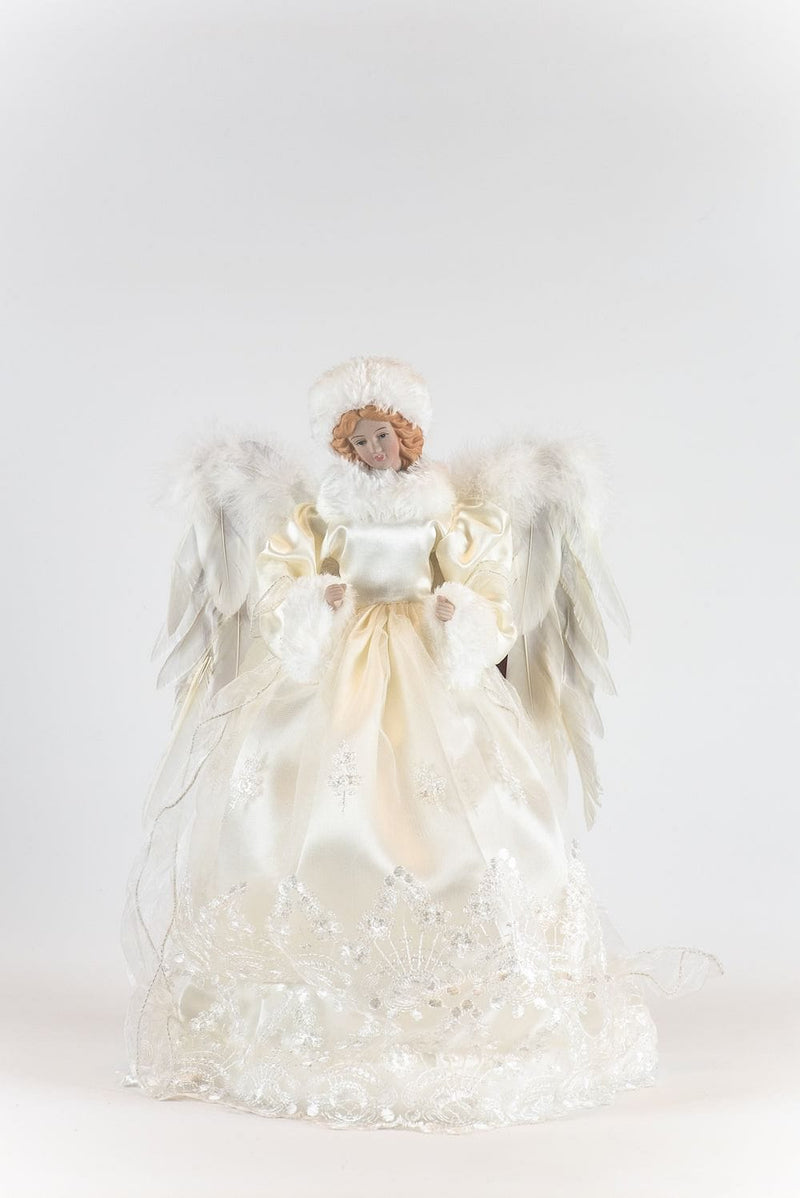 16 Inch Angel Tree Topper - Parchment and Cream - Shelburne Country Store