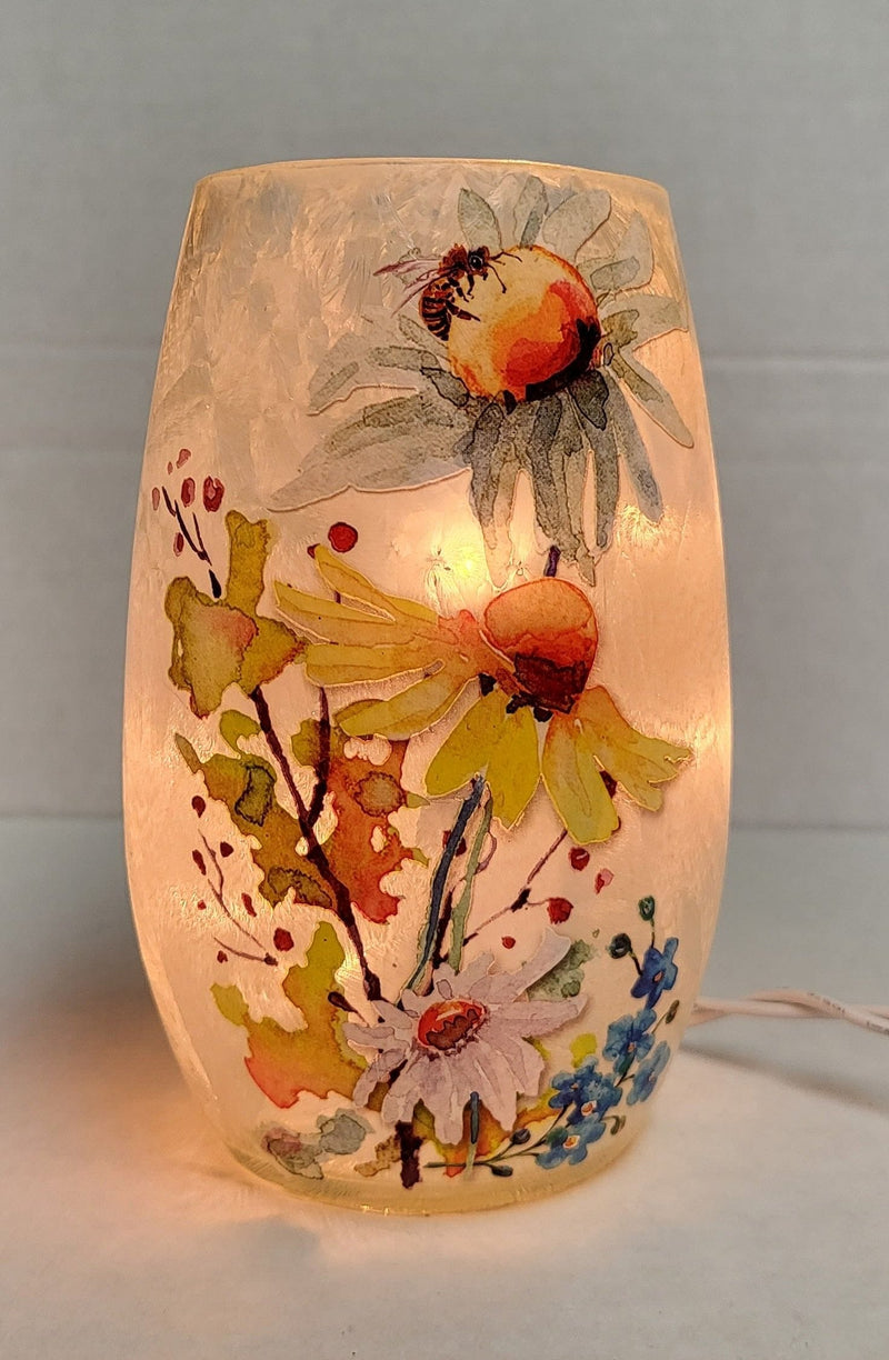 Lighted Glass Vase - Daisy Bee - 5.25" x 3.25" - Shelburne Country Store