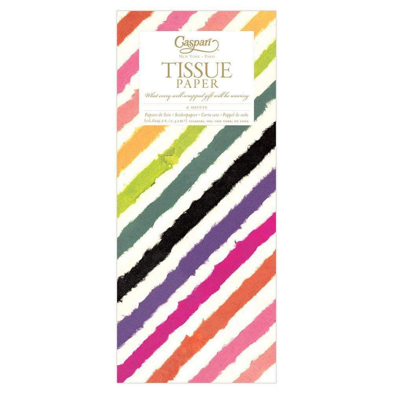 Rainbow Stripe Tissue Paper in Ivory - 4 Sheets Included - Shelburne Country Store