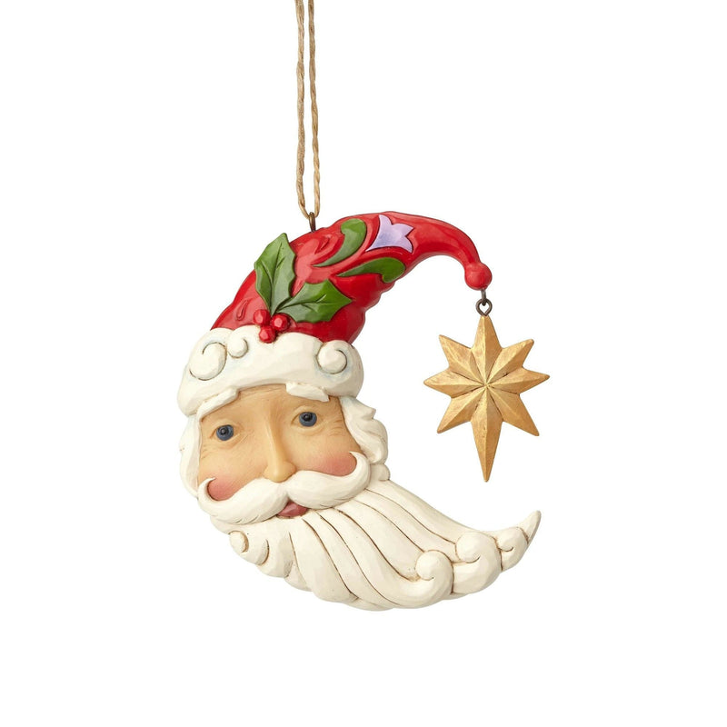 Crescent Moon Santa Ornament - Shelburne Country Store