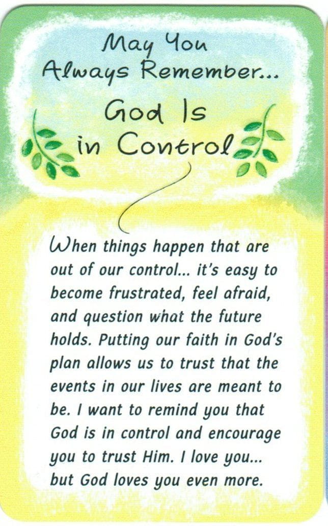 May You Always Remember... God Is In Control - Wallet Card - Shelburne Country Store