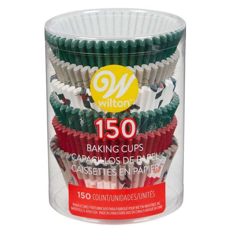 Seasons Greetings Christmas Cupcake Liners - 150 Count - Shelburne Country Store