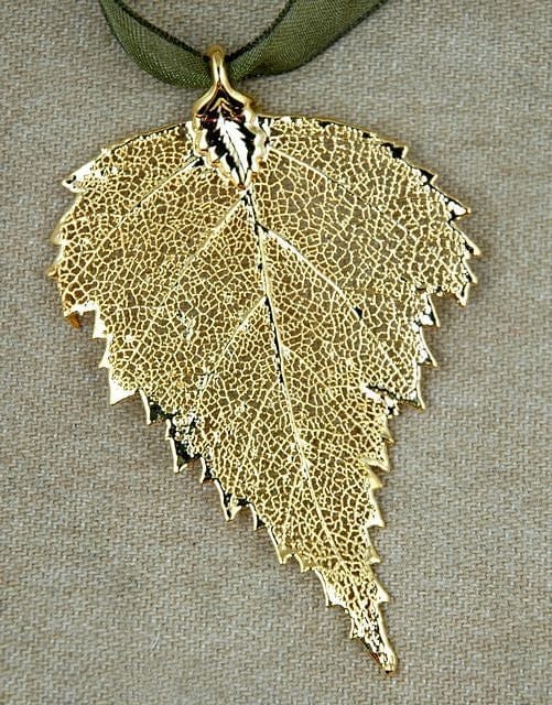 Birch Leaf W/ Sheer Coordinating Ribbon Gold - Shelburne Country Store