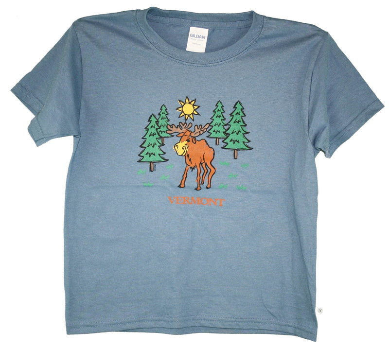 Vermont Camping Moose Youth T-Shirt - - Shelburne Country Store