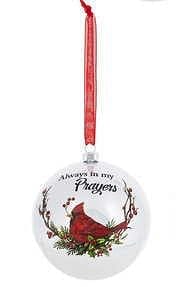 Cardinal Ball Ornament - Always in my Prayers - Shelburne Country Store