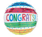 17 inch  Balloon - Congratulations Stripes & Confetti - Shelburne Country Store