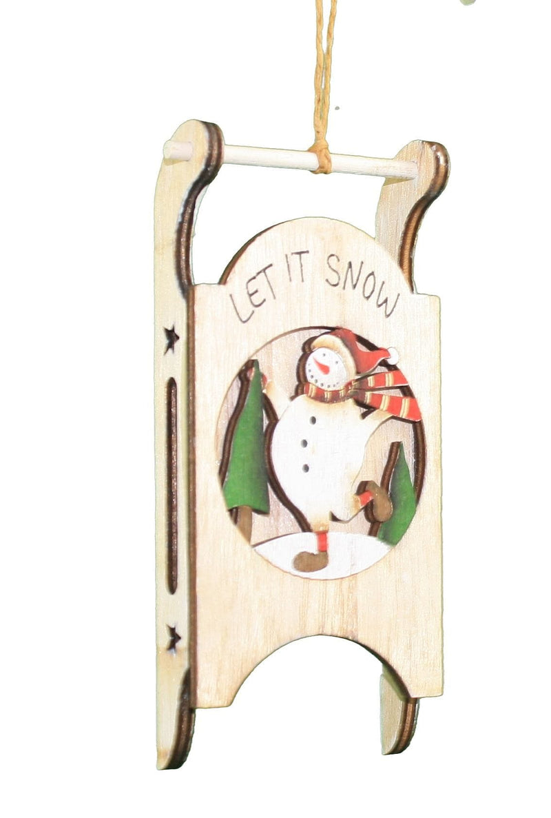 Hand Painted Wood Ornament -  Bells - Red & Green - Shelburne Country Store