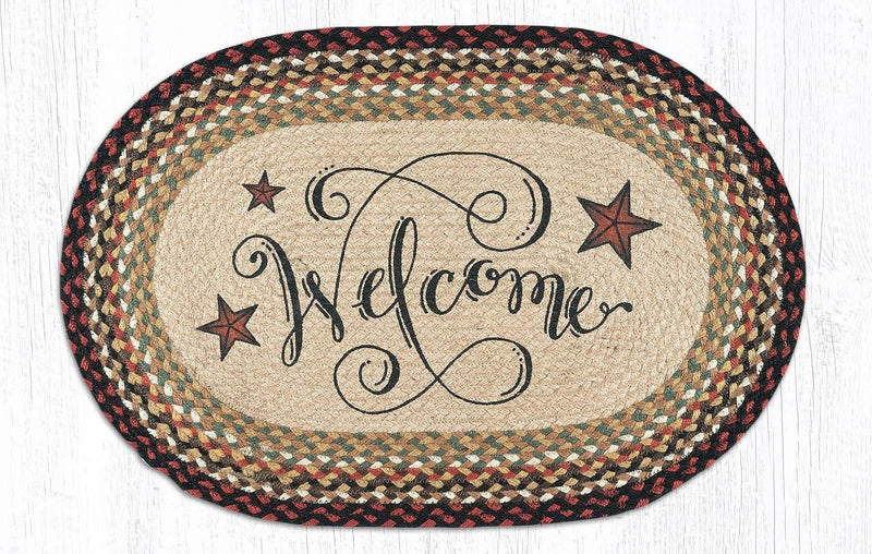 Welcome Barn Stars Oval Patch Rug - Shelburne Country Store