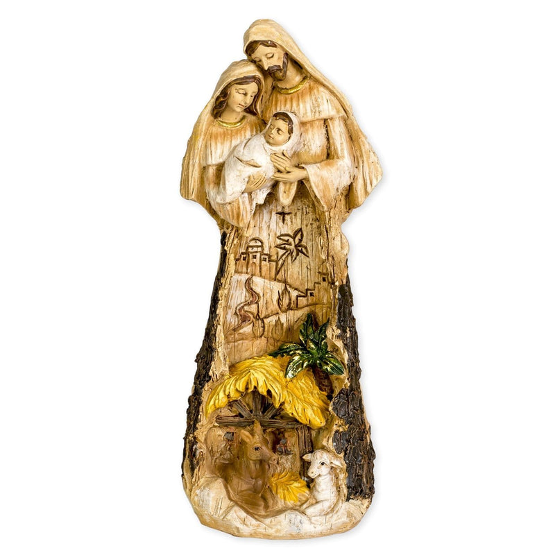 12 inch Holy Family Carved Stable - Shelburne Country Store