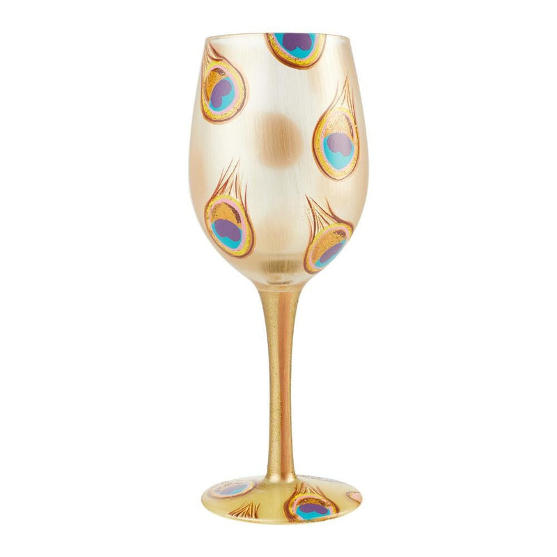 Wine Glass - Golden Peacock - Shelburne Country Store