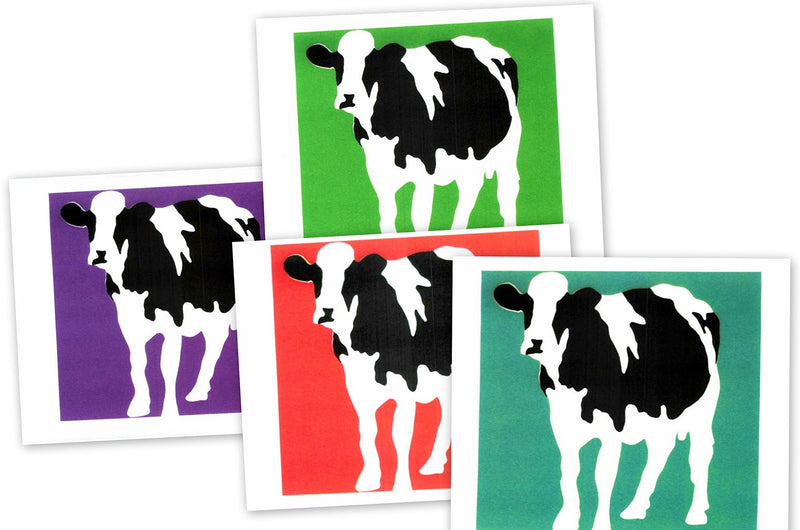 Woody Jackson Note Card Set - Colorful Cow - - Shelburne Country Store