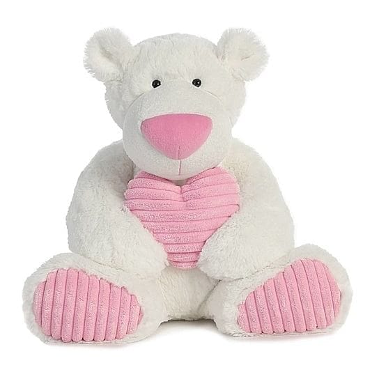 Aurora Vanilla Latte 15 inch Teddy Bear With Stuffed Heart - Shelburne Country Store