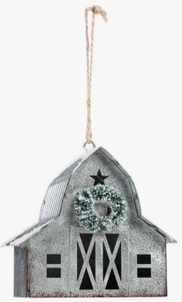 Silver Metal Barn Ornament - Shelburne Country Store