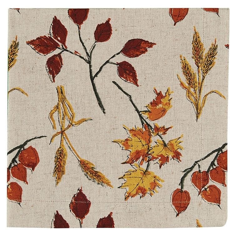 Fall Leaves and Wheat Napkin - Shelburne Country Store