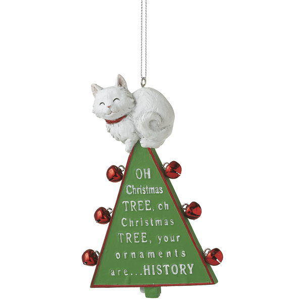 "Oh Christmas Tree" Cat Resin Christmas Ornament - Shelburne Country Store