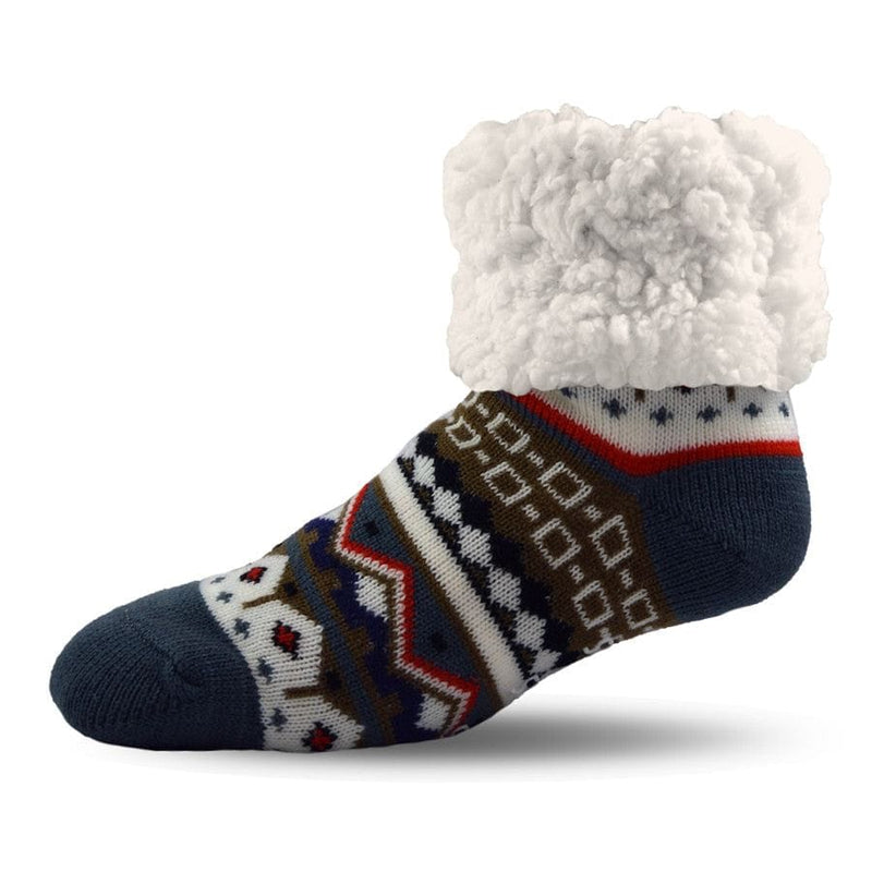Extra Fuzzy Slipper Socks - Nordic - White - Shelburne Country Store