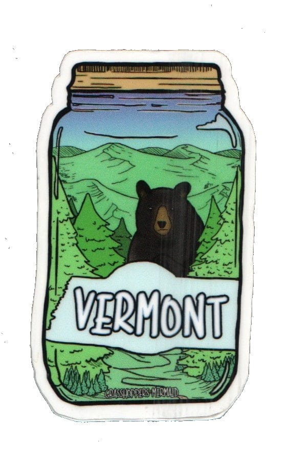 Mason Jar Bear - Printed Sticker - Shelburne Country Store