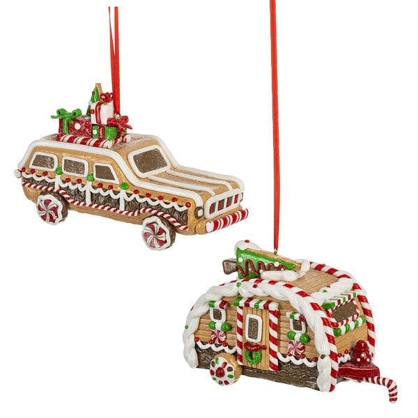 Gingerbread Camper & Station Wagon Ornament - Shelburne Country Store