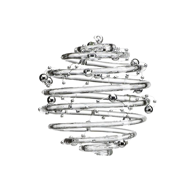 Clear Ring Ornament with Silver Beads -  Large (5 inch) - Shelburne Country Store