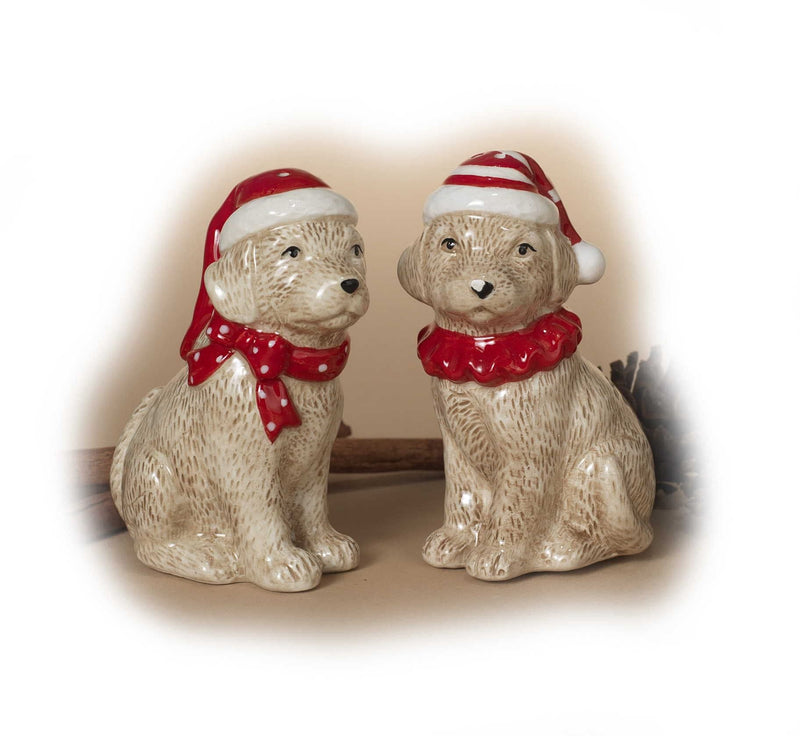 Ceramic Holiday Dog Salt and Pepper Set - Shelburne Country Store