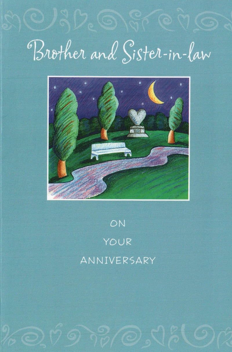 Anniversary Card - Brother and SIL Night Scene - Shelburne Country Store