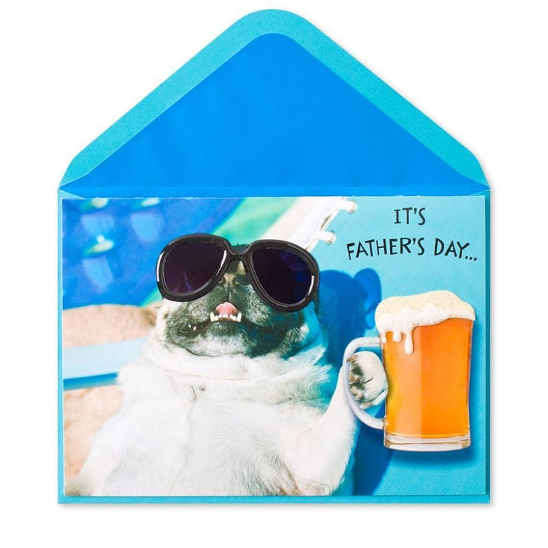 Pug By The Pool Father's Day Card - Shelburne Country Store