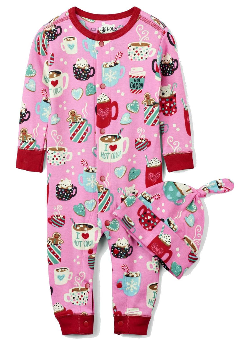 Infant Coverall with Cap - Girl's Holiday Cocoa - - Shelburne Country Store