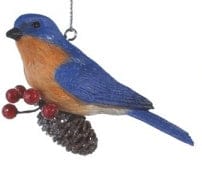 Caged Look Bird Ornament - Blue - Shelburne Country Store